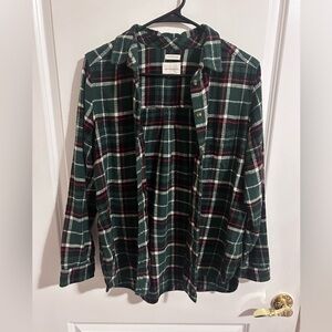 American Eagle Dark Green Plaid Shirt